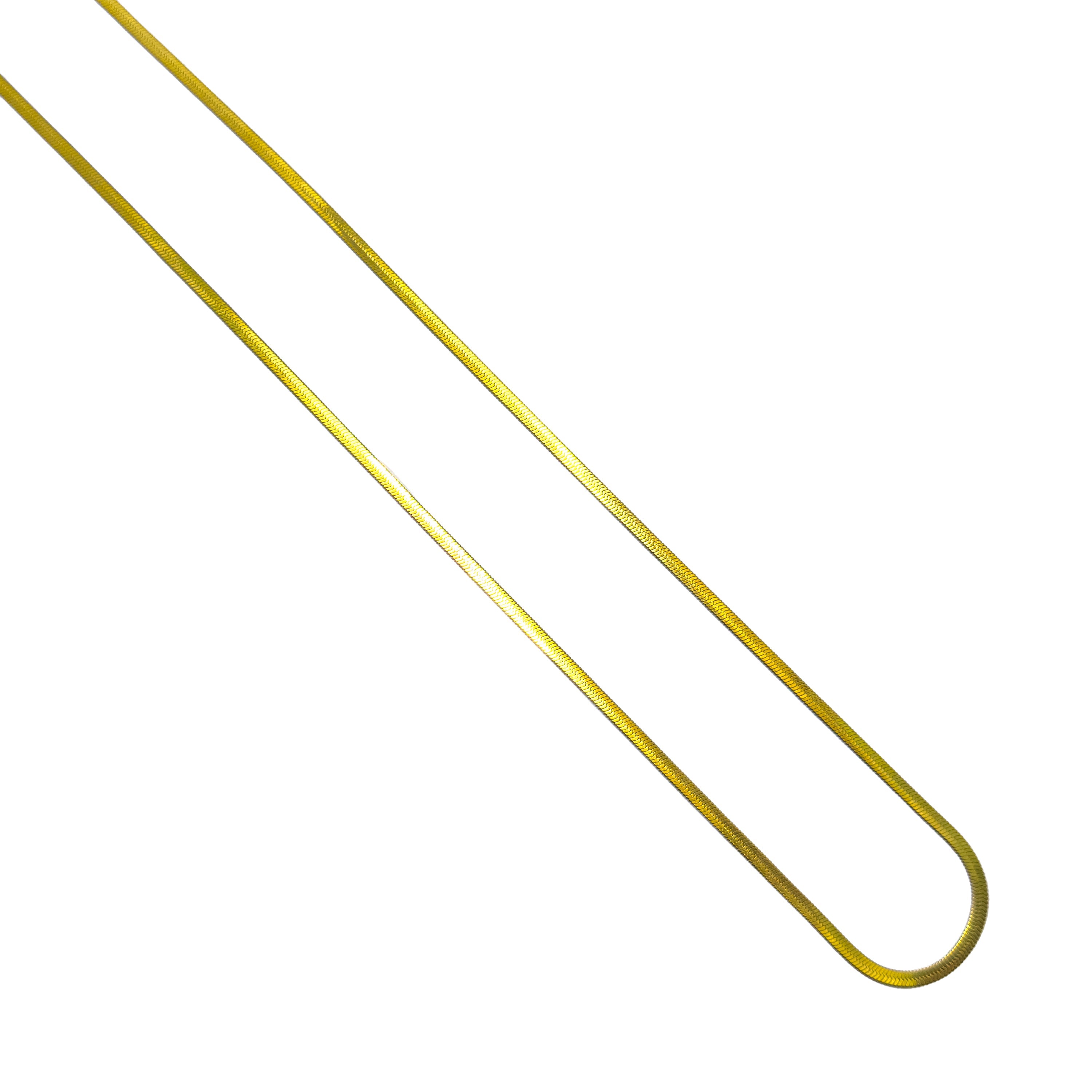 Gold Herringbone Chain Necklace