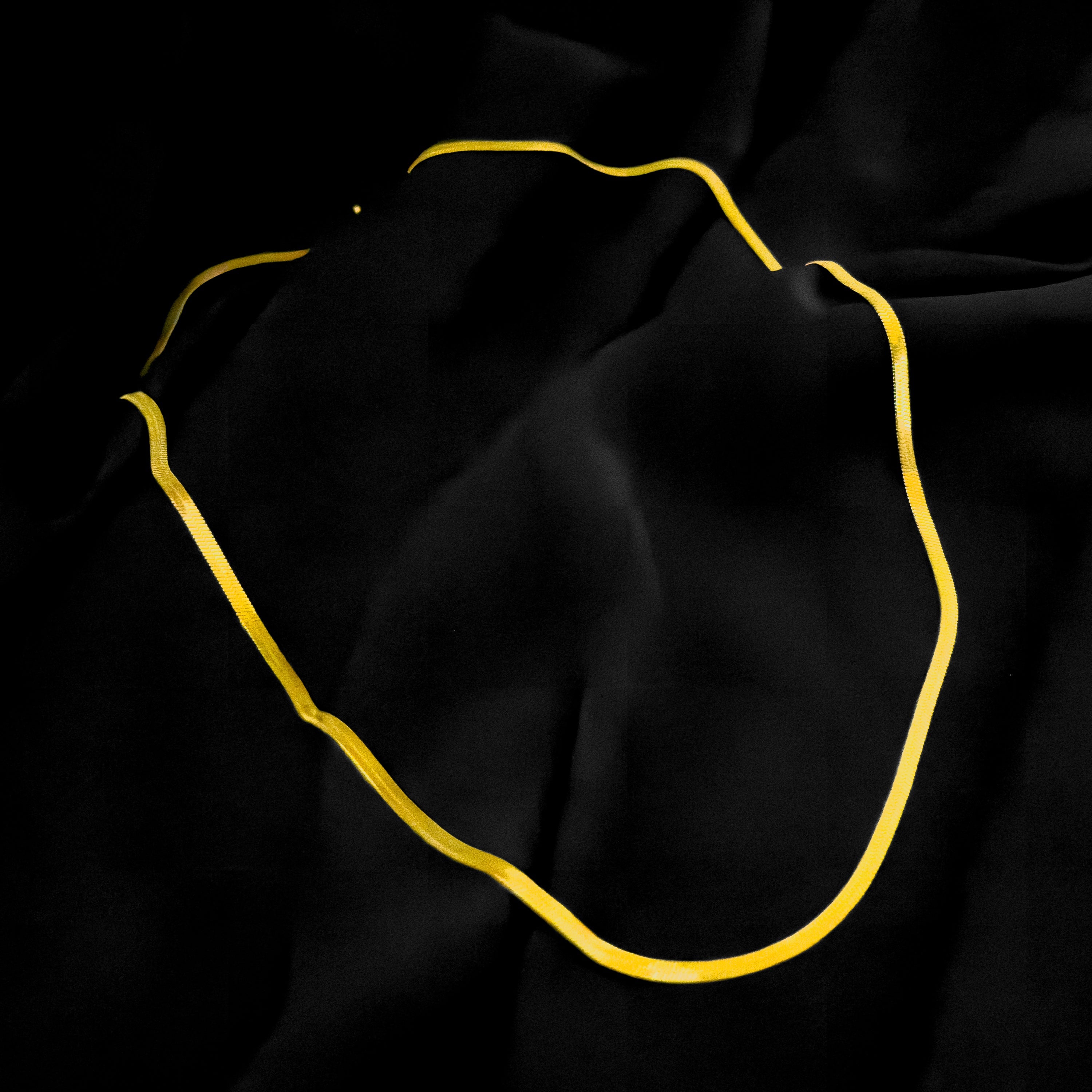 Gold Herringbone Chain Necklace