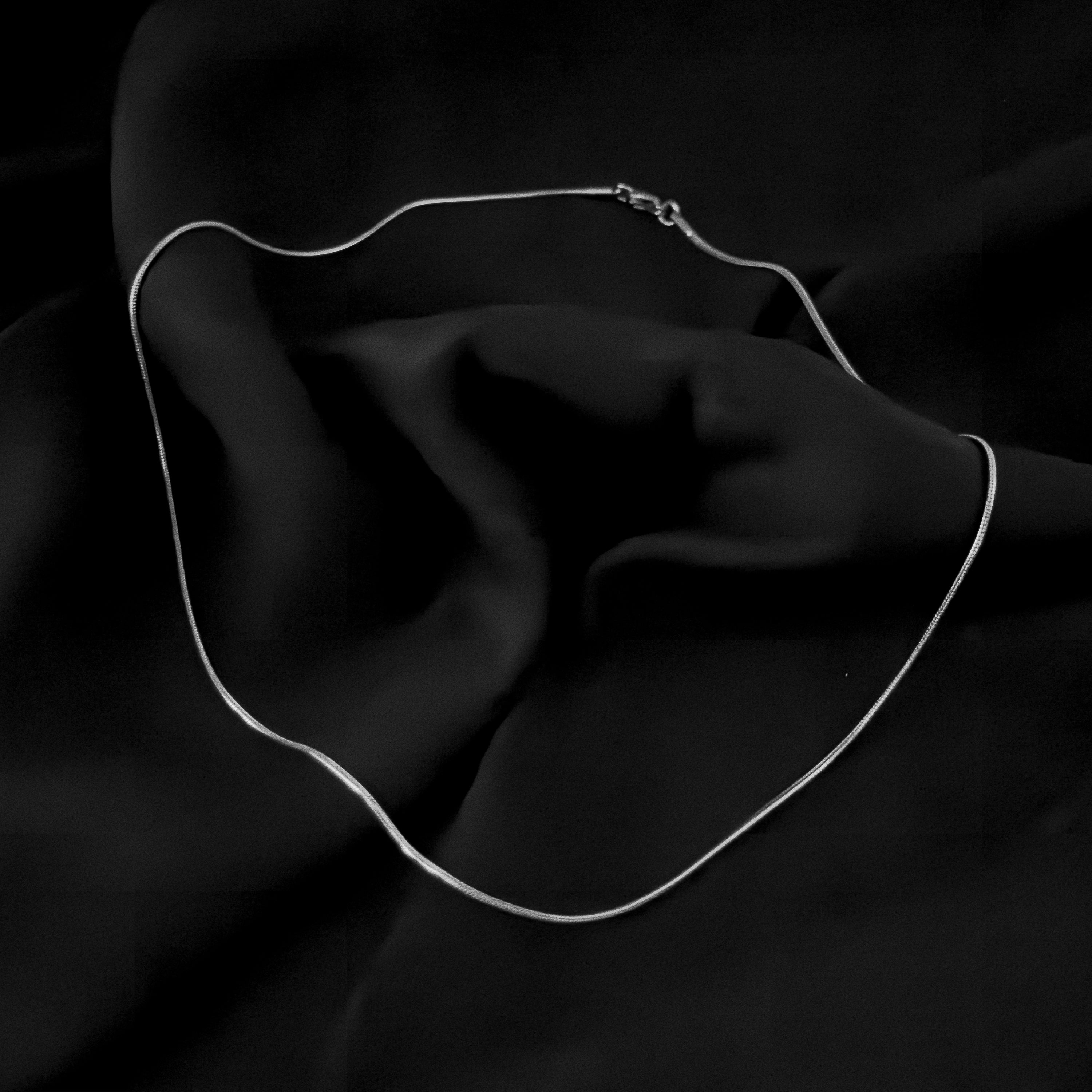 Thin Line Silver Chain Necklace