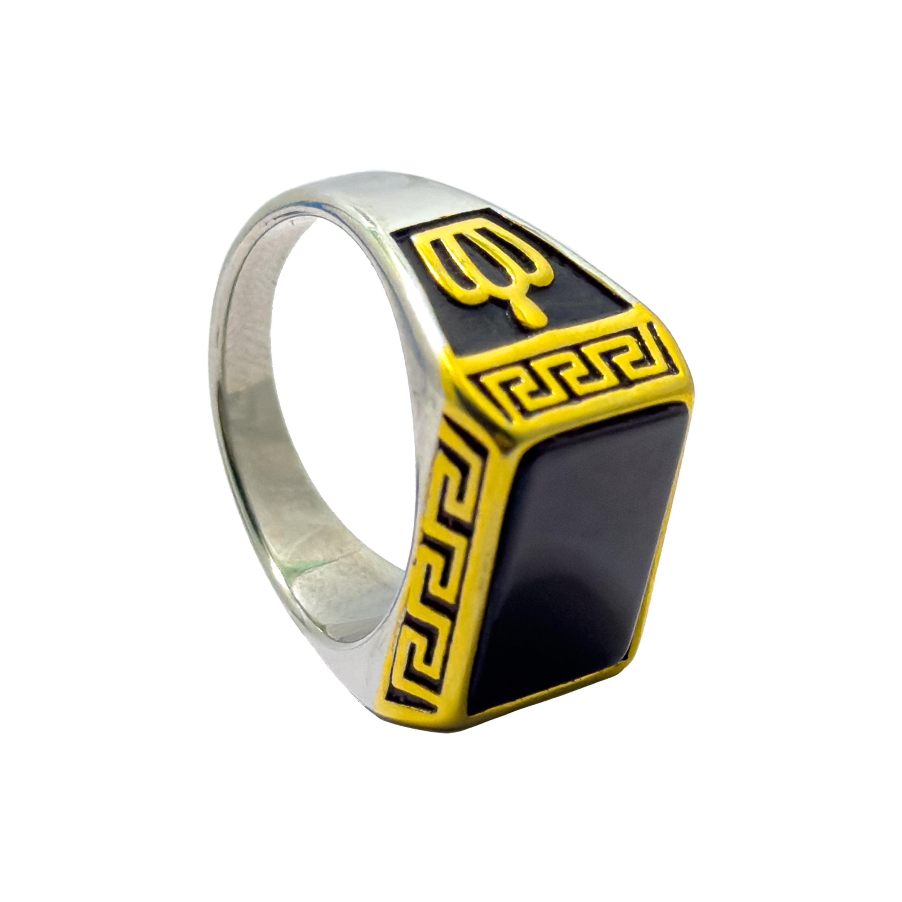 Royal Onyx Gold & Silver Ring