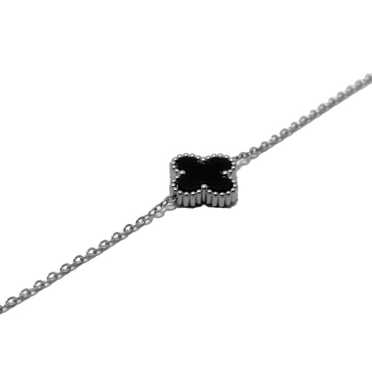 Black Clove Chain Bracelet (Silver)