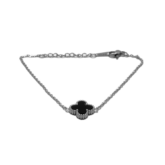 Black Clove Chain Bracelet (Silver)