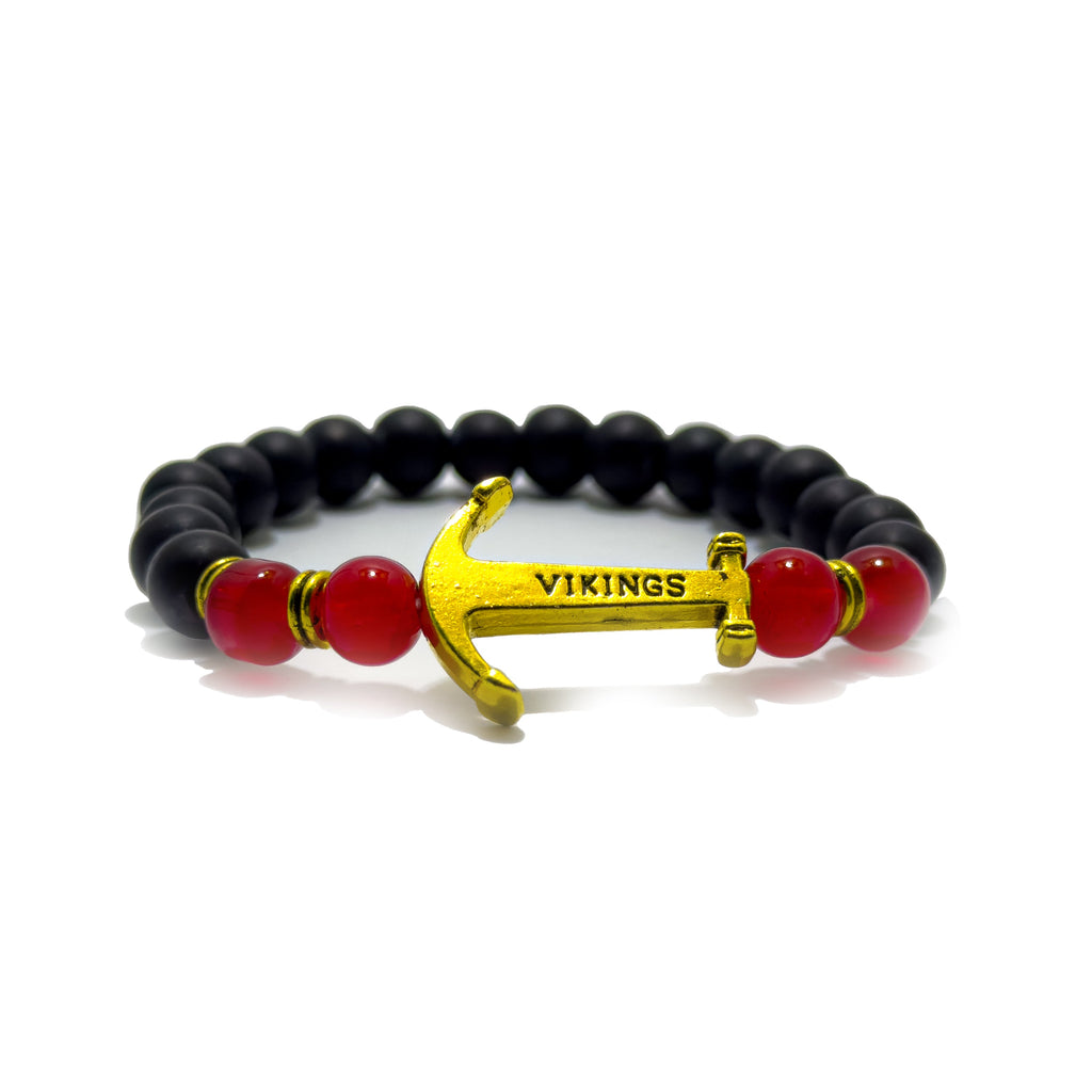 Red Viking Anchor Beaded Bracelet (Single)