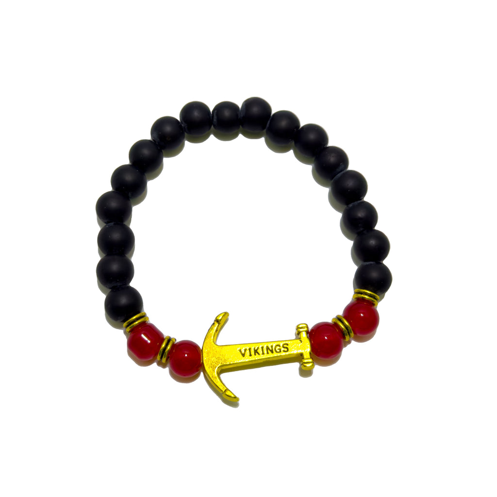 Red Viking Anchor Beaded Bracelet (Single)