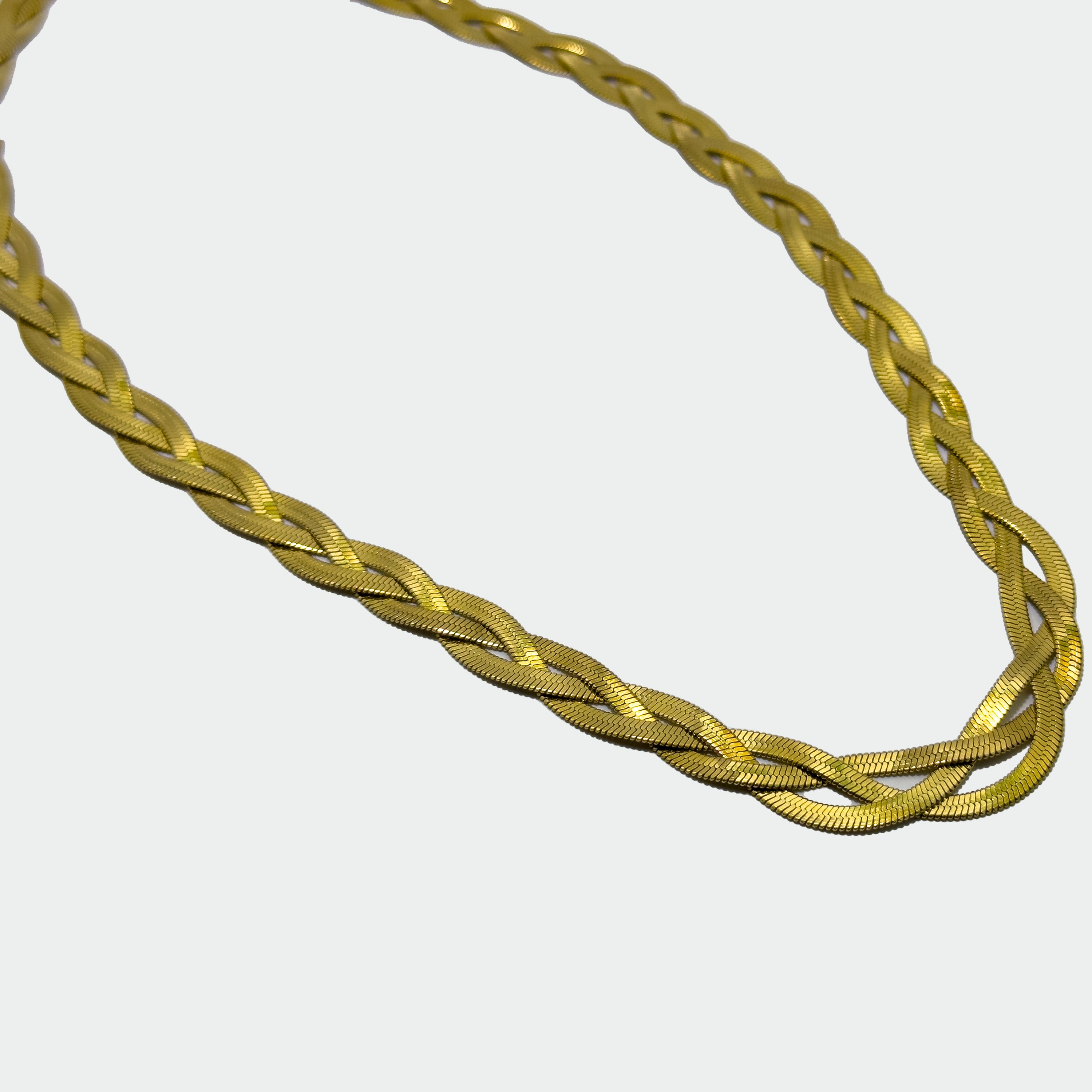 Braided Gold Chain Necklace