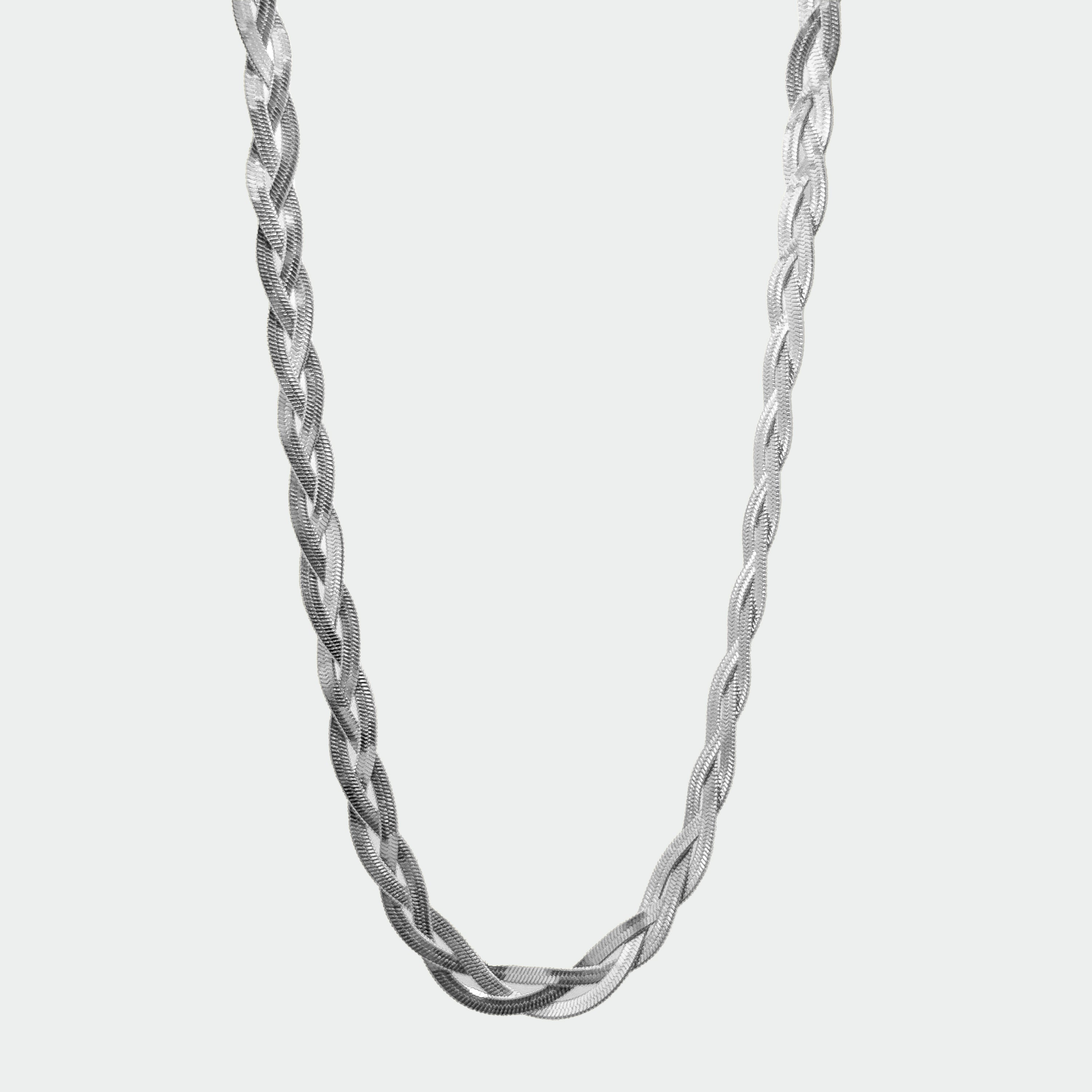 Braided Silver Chain Necklace