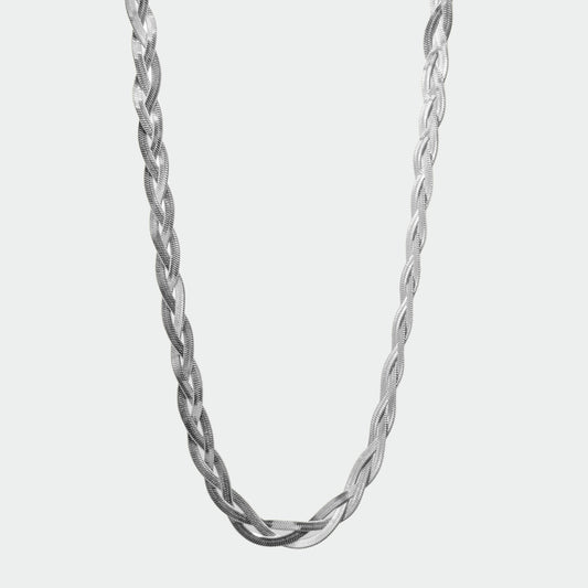 Braided Silver Chain Necklace