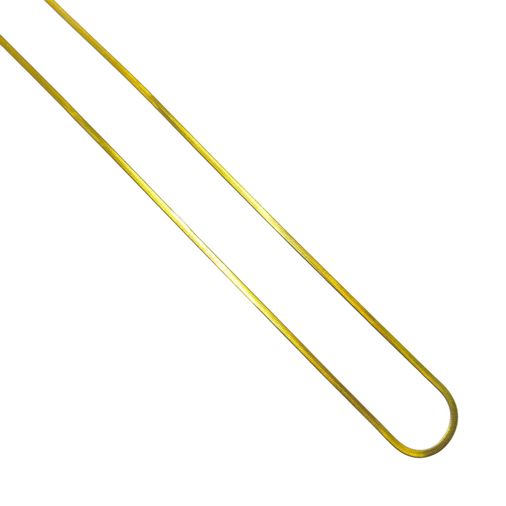 Gold Herringbone Chain Necklace