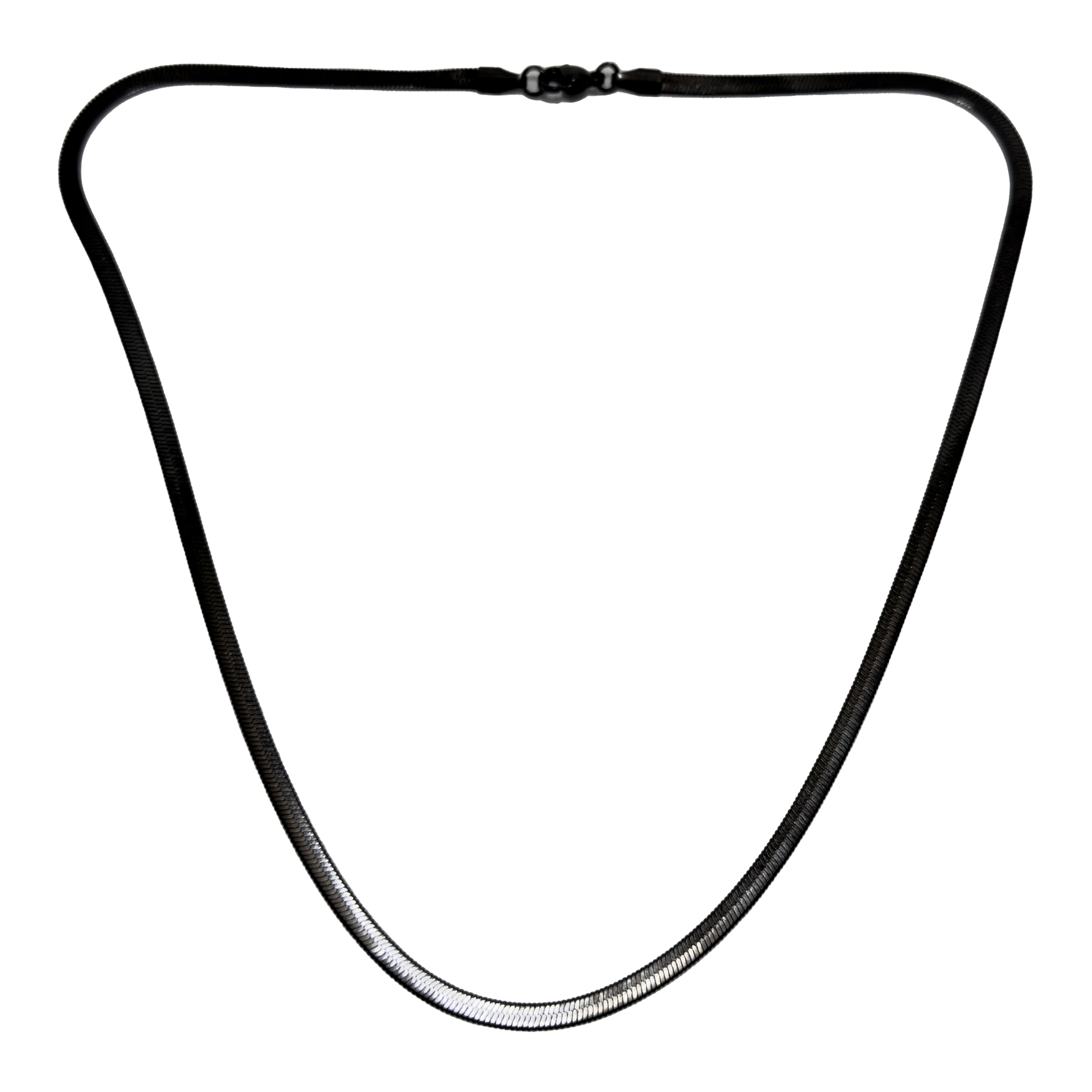 Black Herringbone Chain Necklace