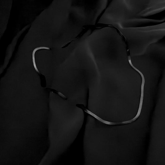Black Herringbone Chain Necklace