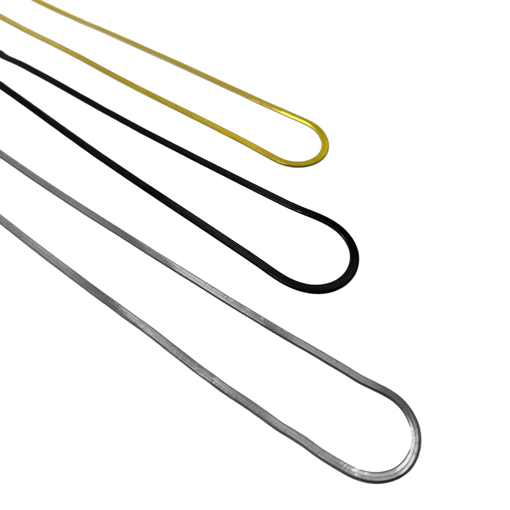 Silver Herringbone Chain Necklace