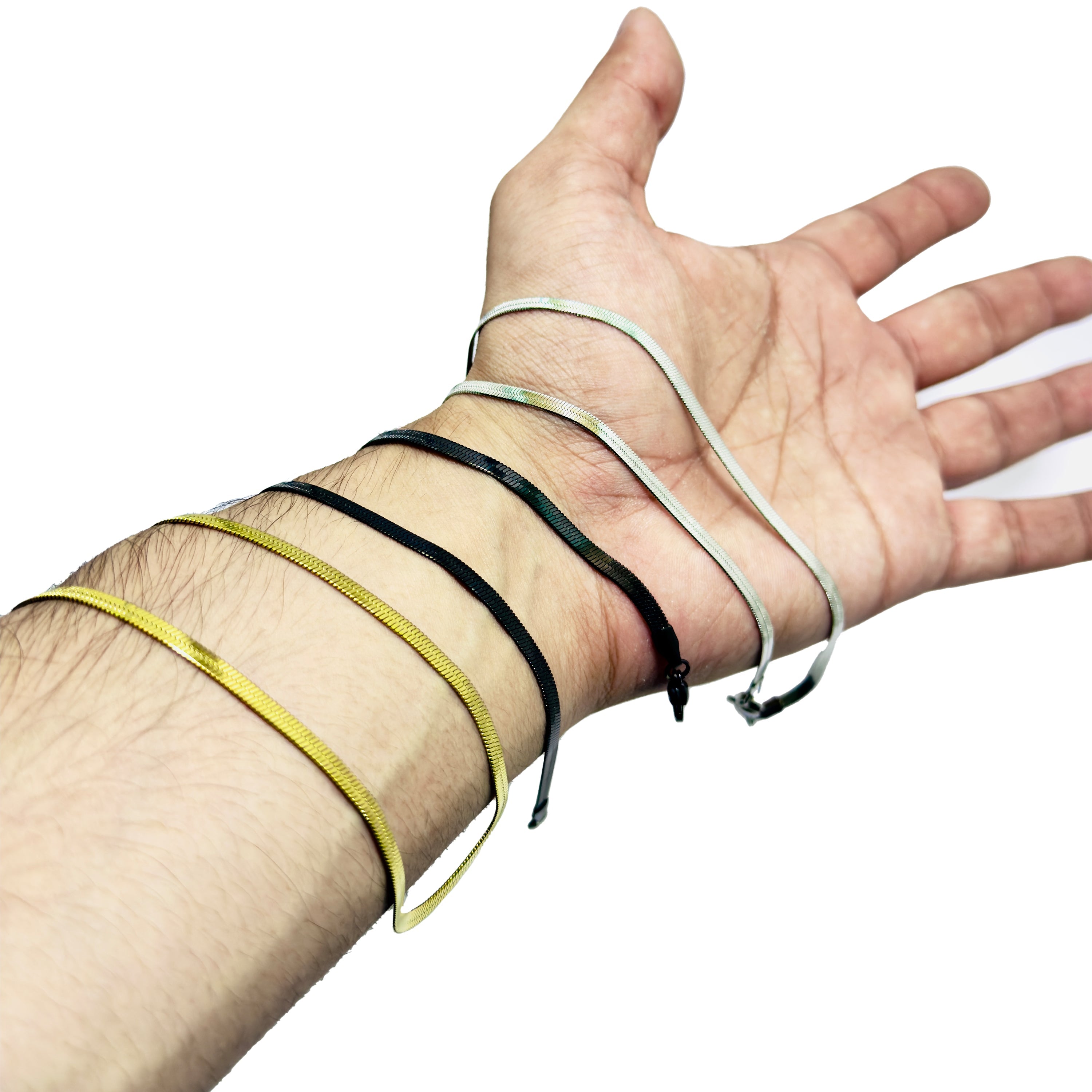 Gold Herringbone Chain Necklace