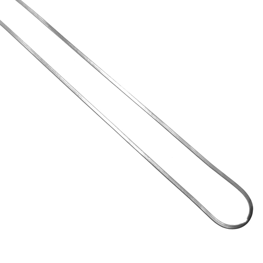 Silver Herringbone Chain Necklace