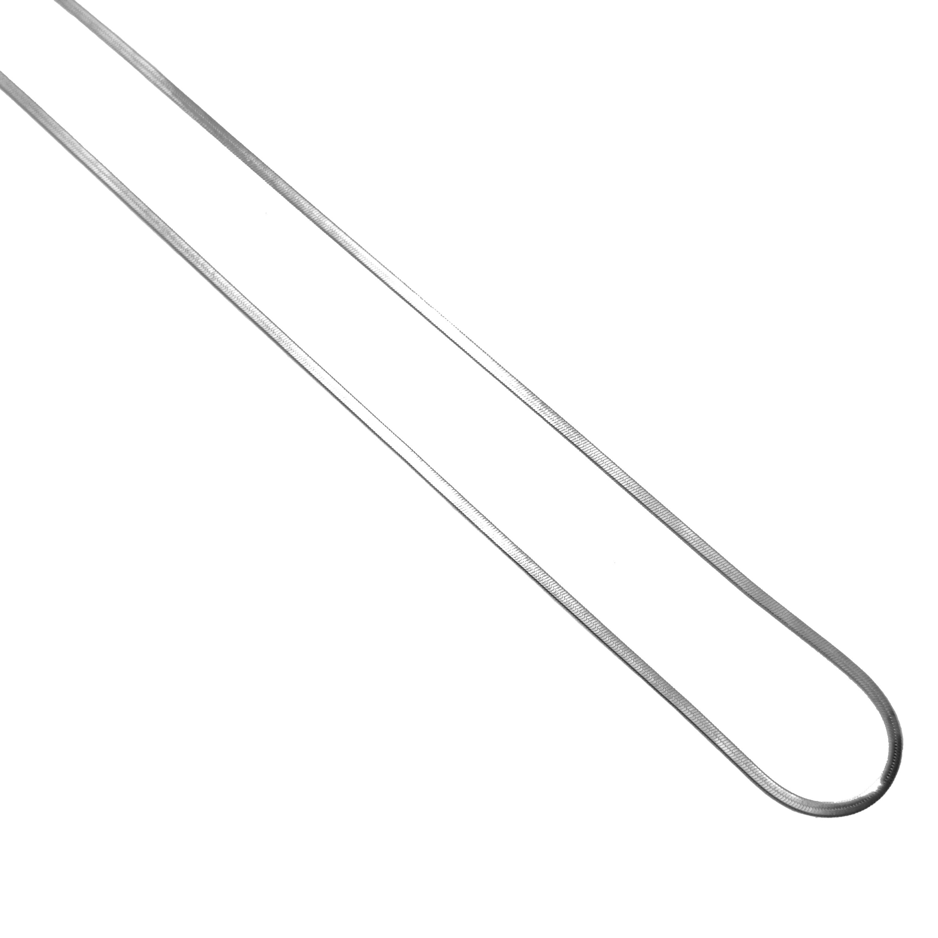 Silver Herringbone Chain Necklace