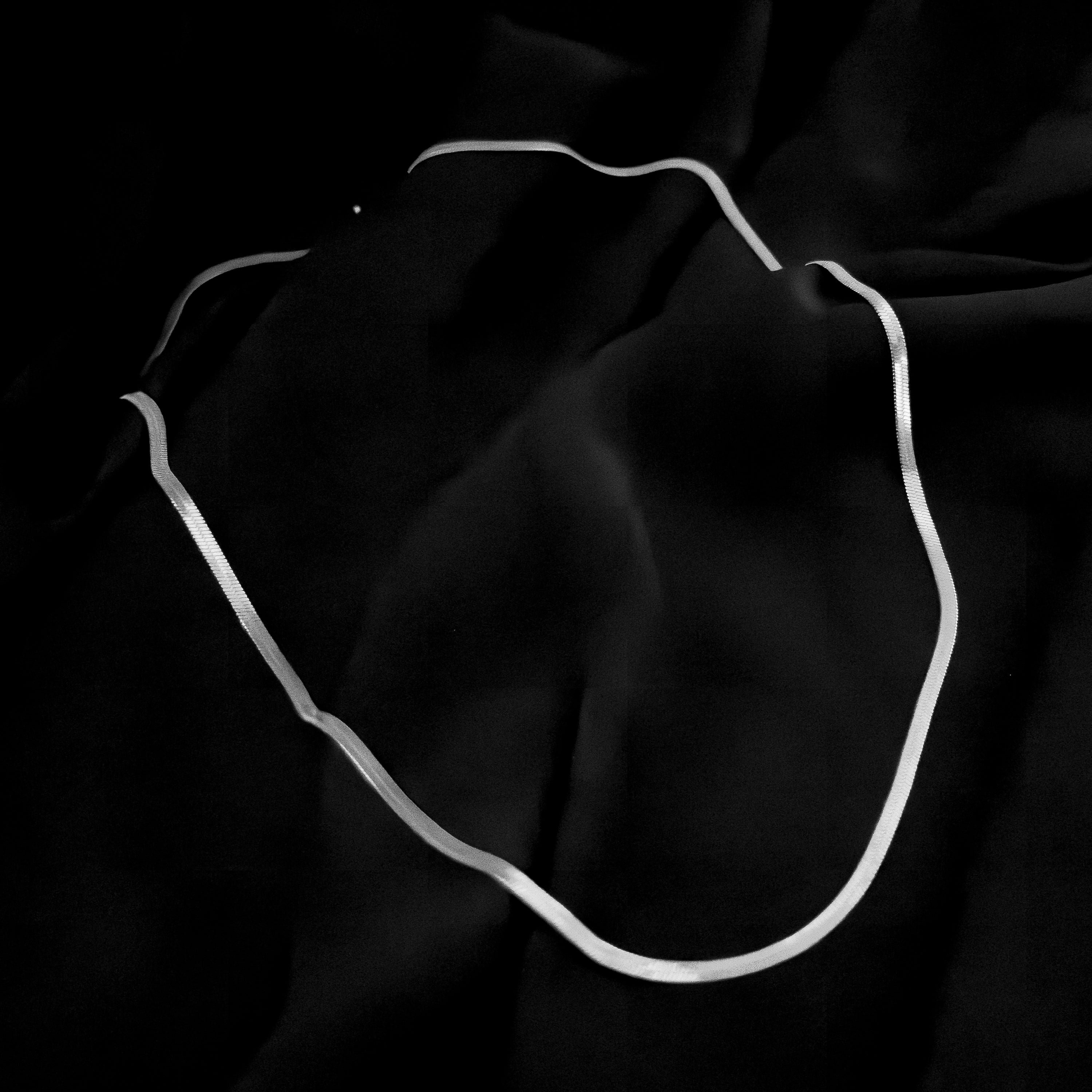 Silver Herringbone Chain Necklace