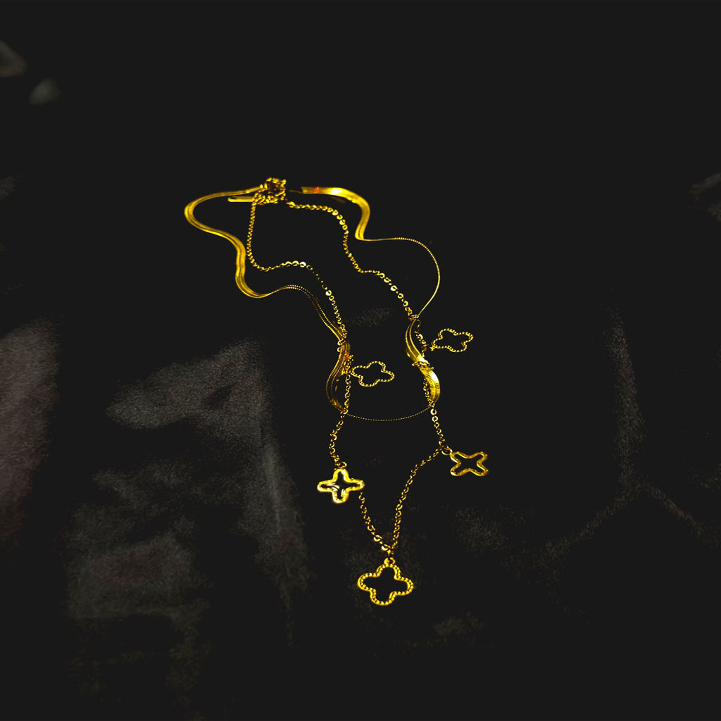 Twain Clove Chain Necklace (Dual Chain)