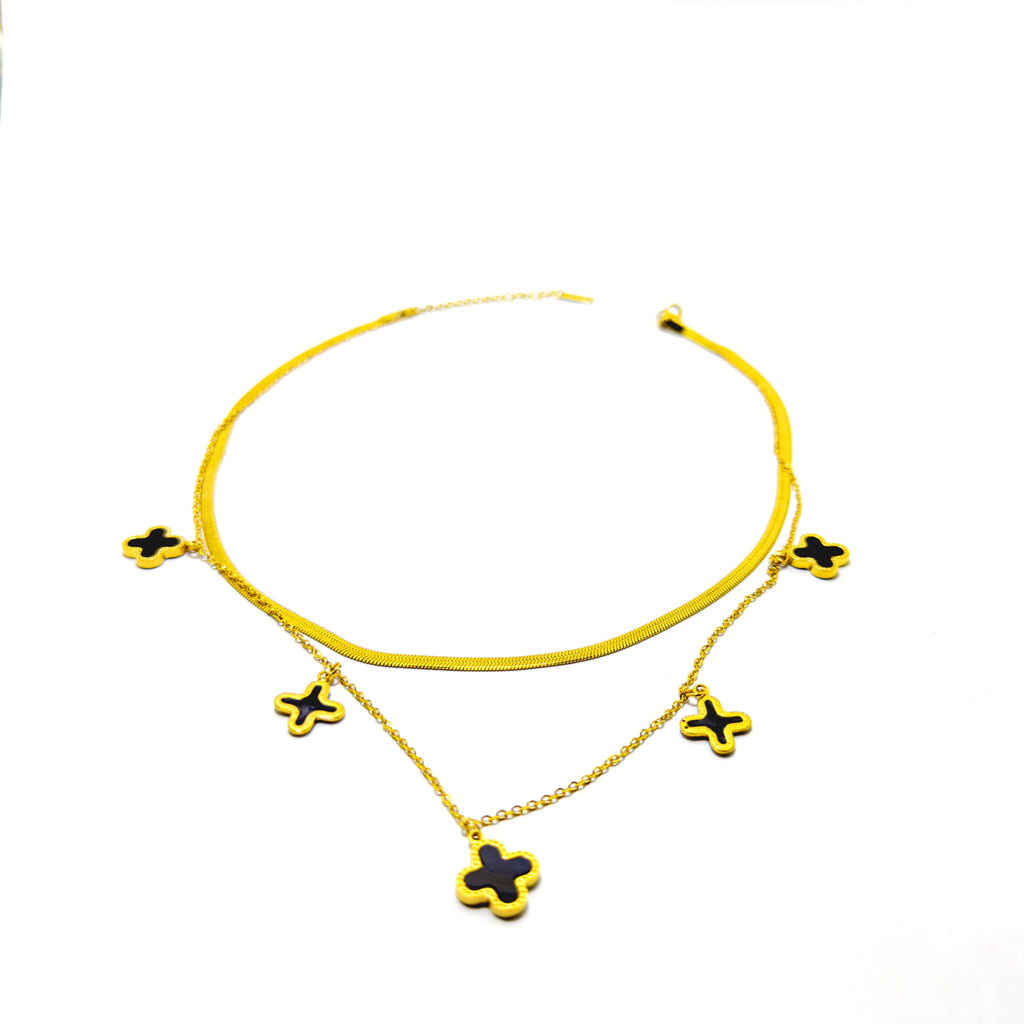 Twain Clove Chain Necklace (Dual Chain)