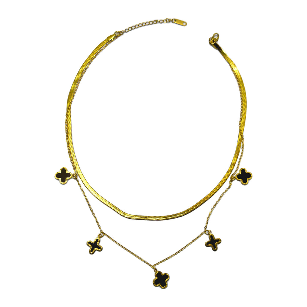 Twain Clove Chain Necklace (Dual Chain)