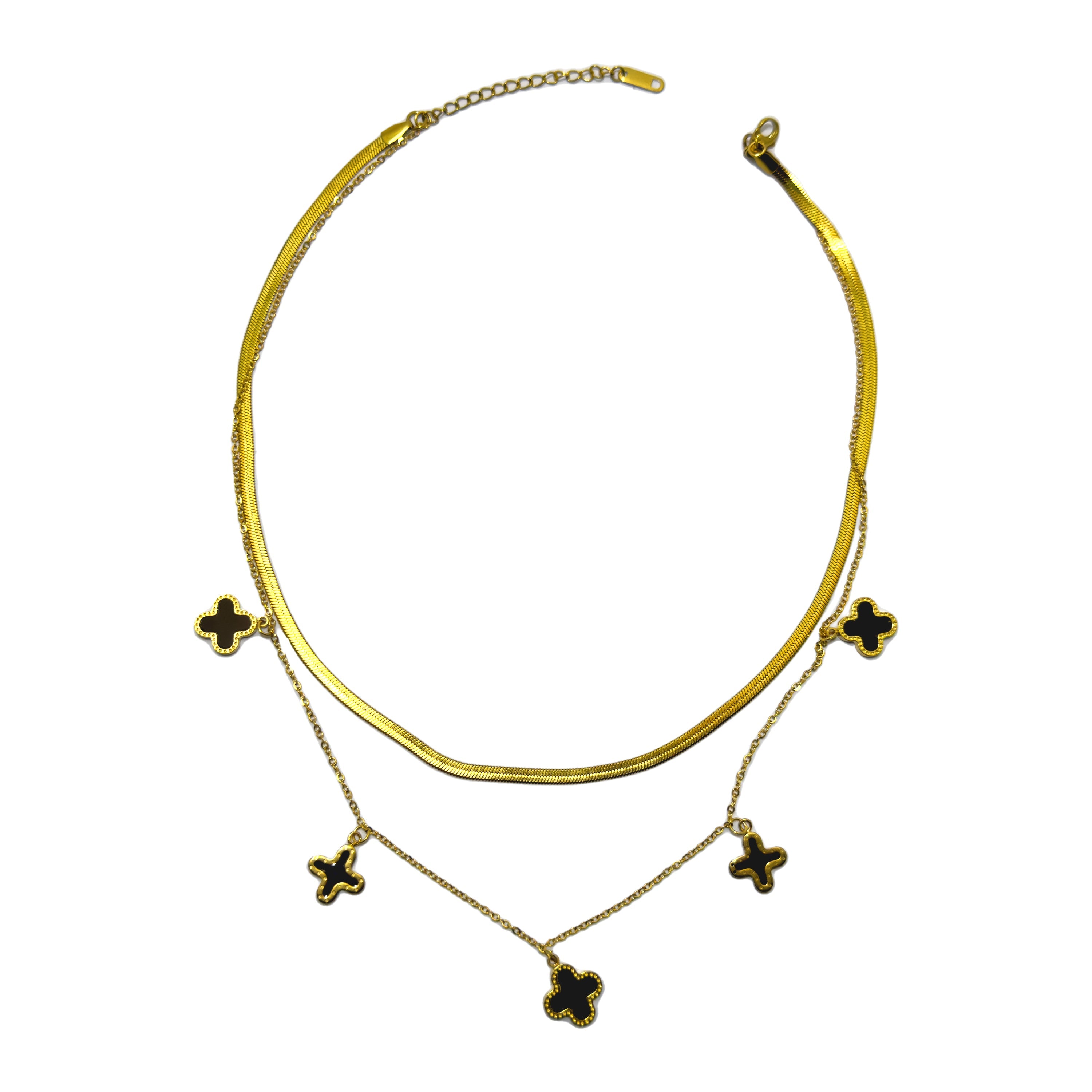 Twain Clove Chain Necklace (Dual Chain)