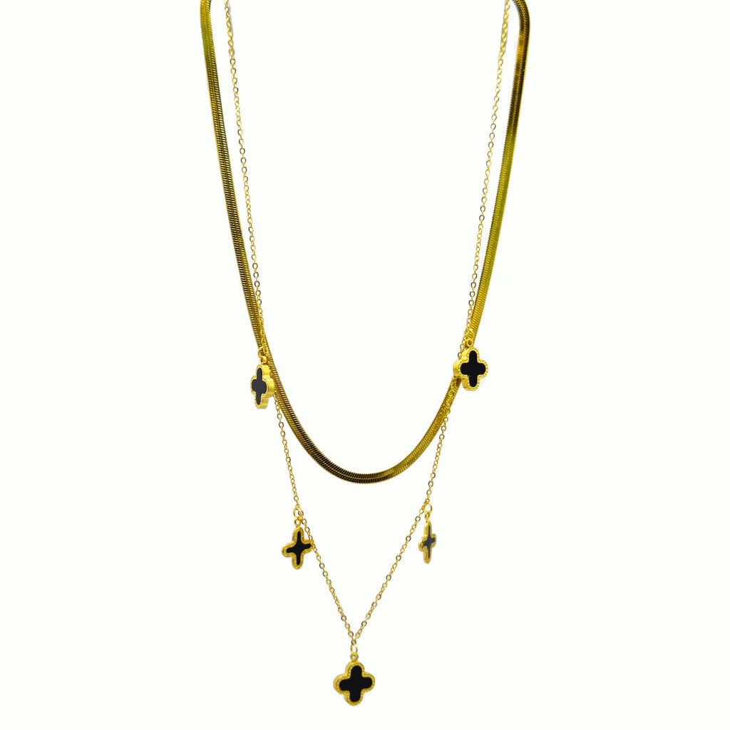 Twain Clove Chain Necklace (Dual Chain)