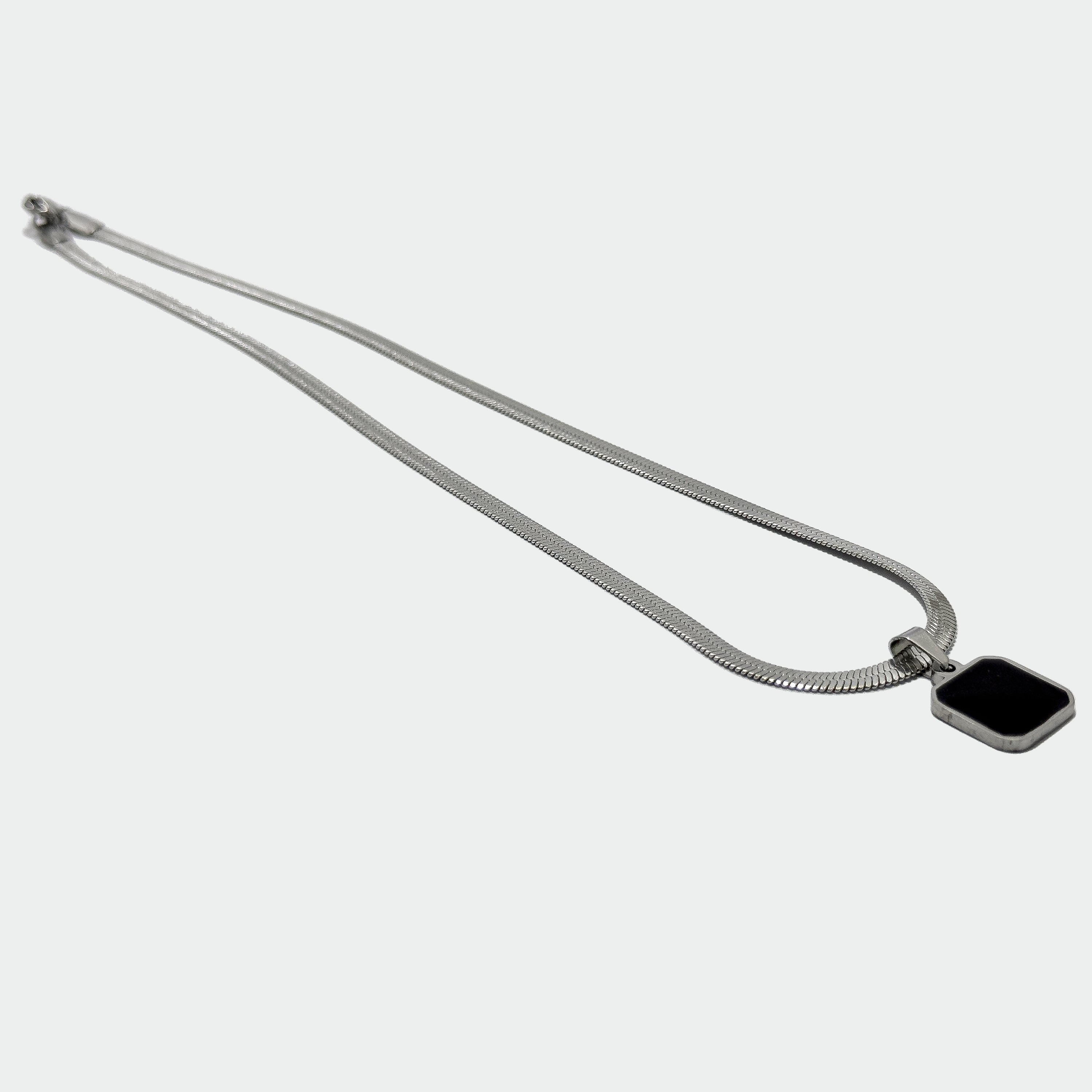 Shadow Box (Silver) Chain Necklace