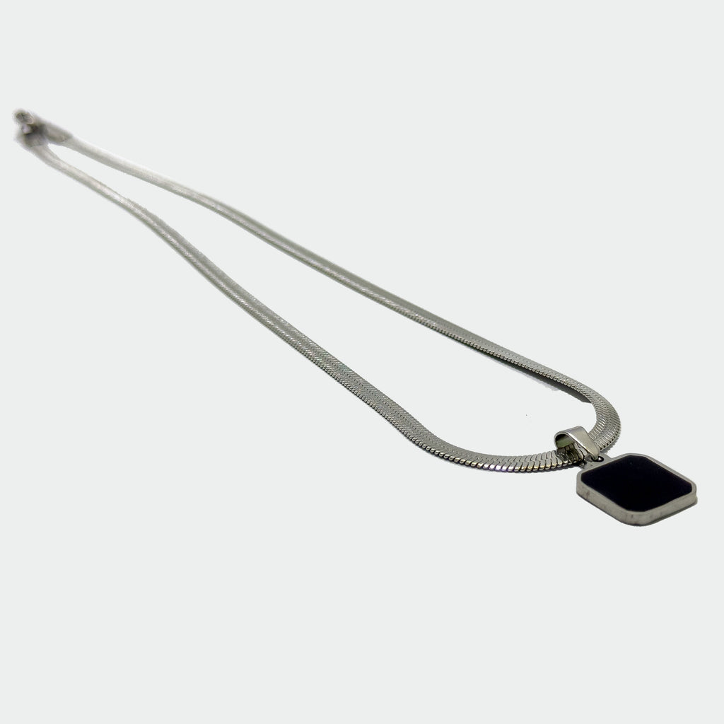 Shadow Box (Silver) Chain Necklace