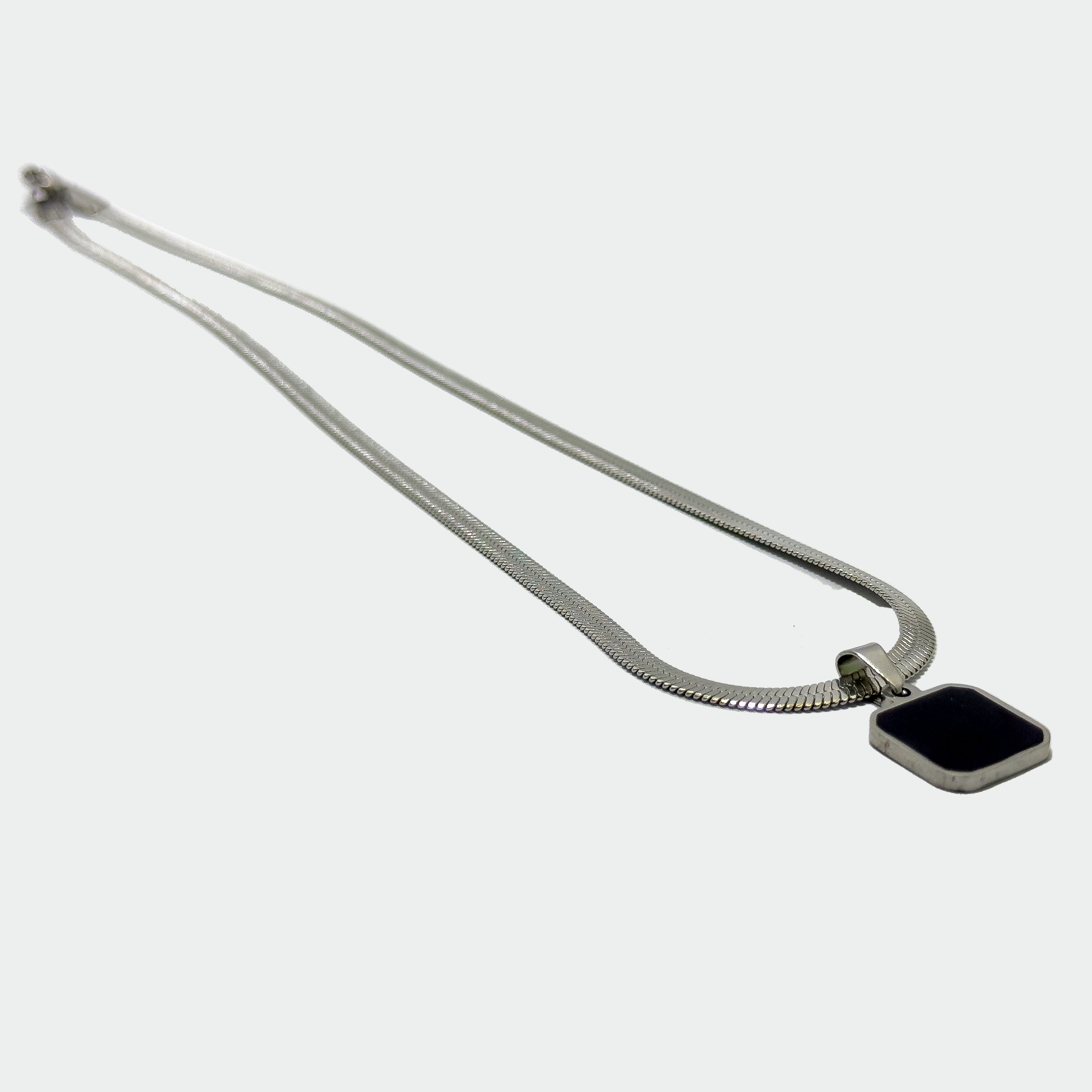 Shadow Box (Silver) Chain Necklace