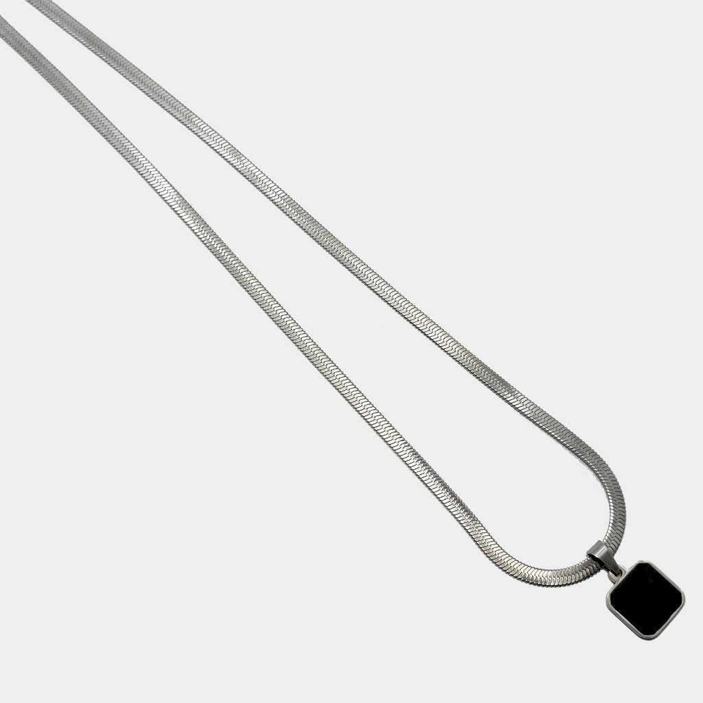 Shadow Box (Silver) Chain Necklace