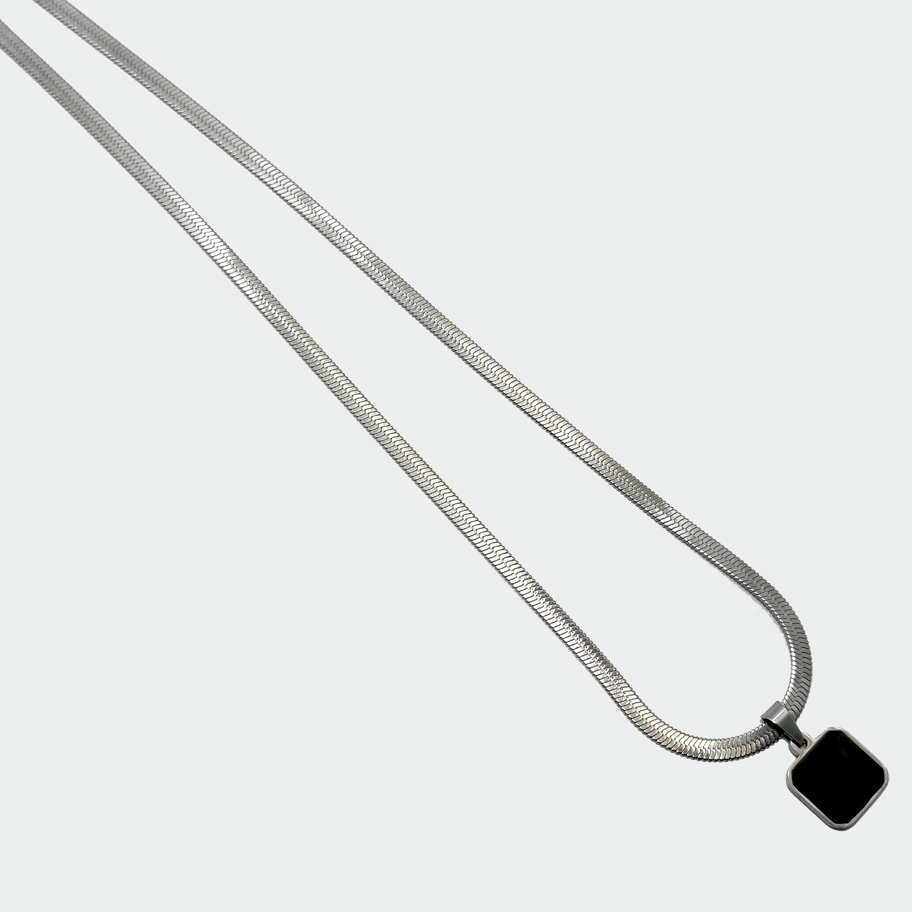 Shadow Box (Silver) Chain Necklace