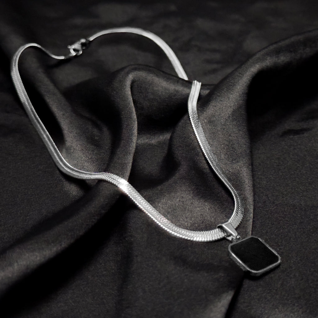 Shadow Box (Silver) Chain Necklace