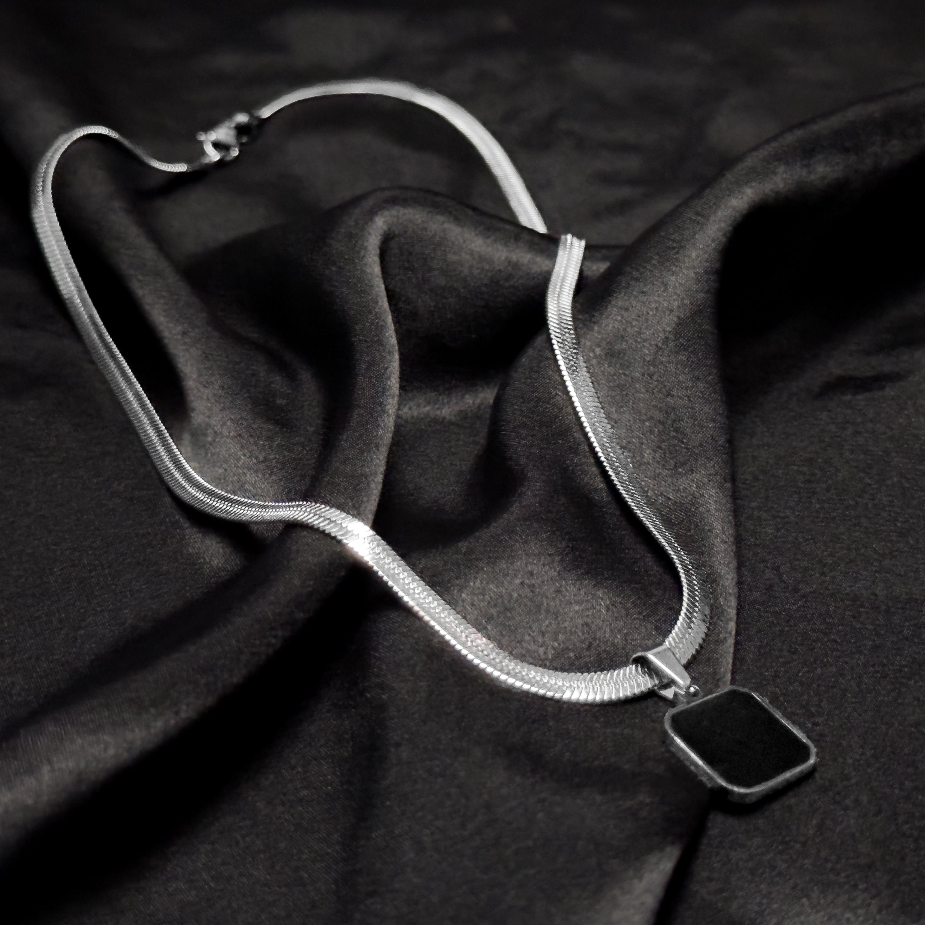 Shadow Box (Silver) Chain Necklace