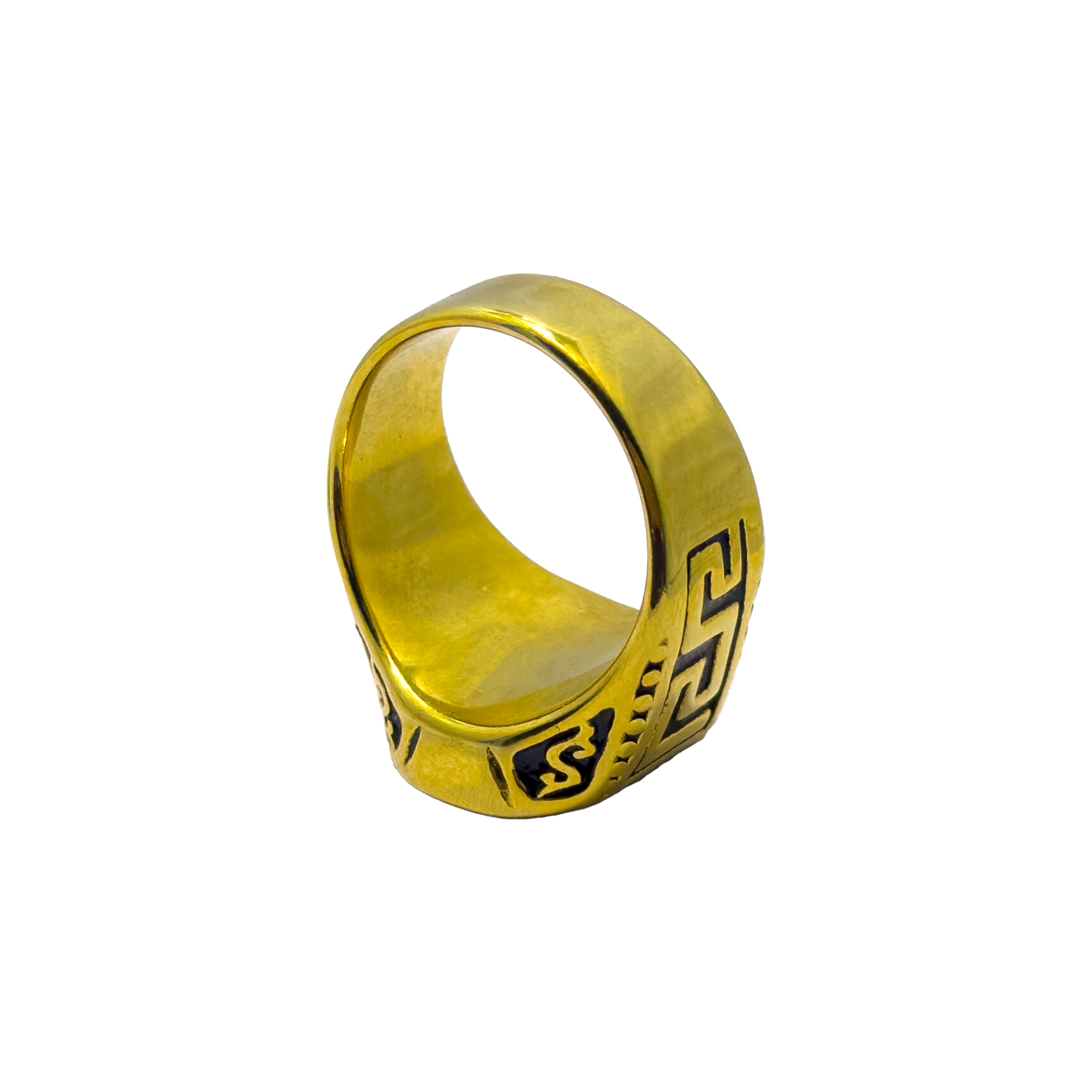 Black Cipher Ring Gold
