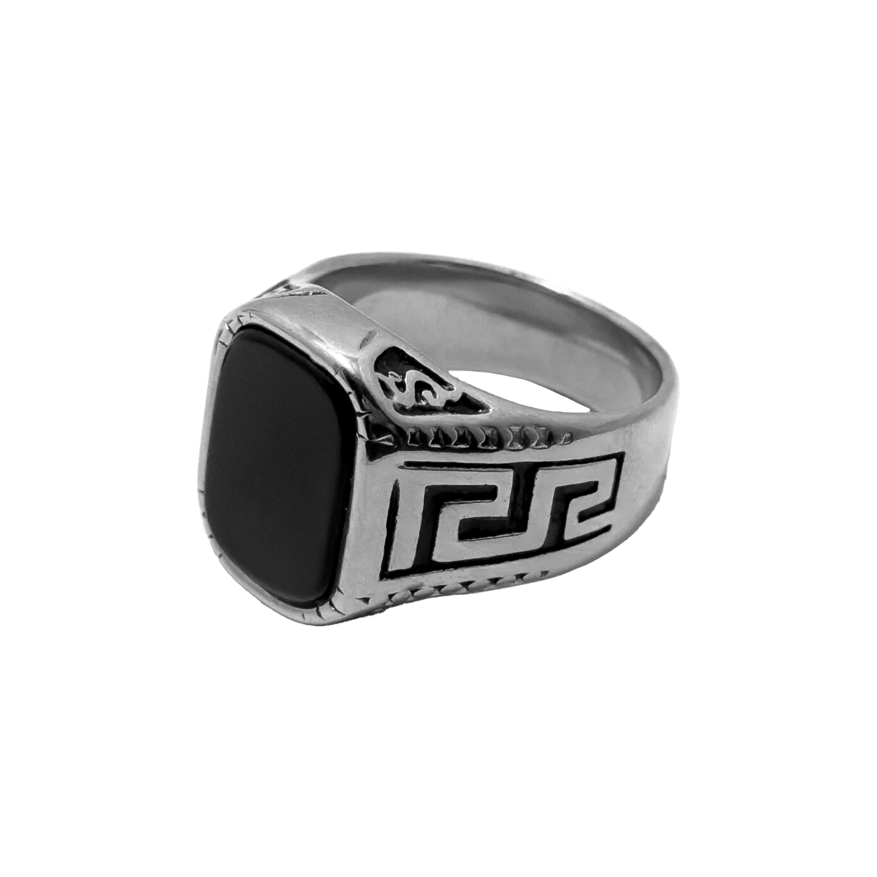 Black Cipher Ring Silver