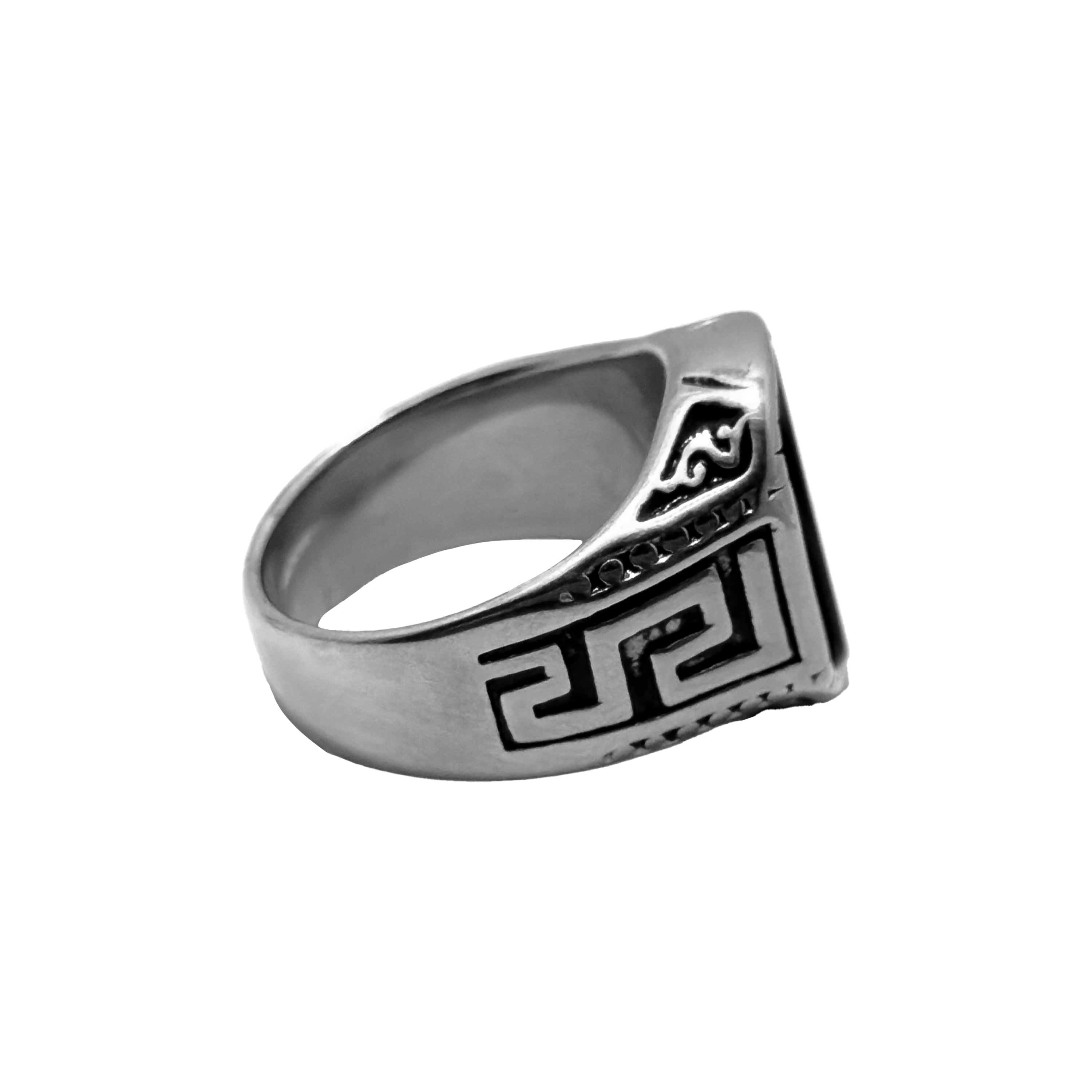 Black Cipher Ring Silver