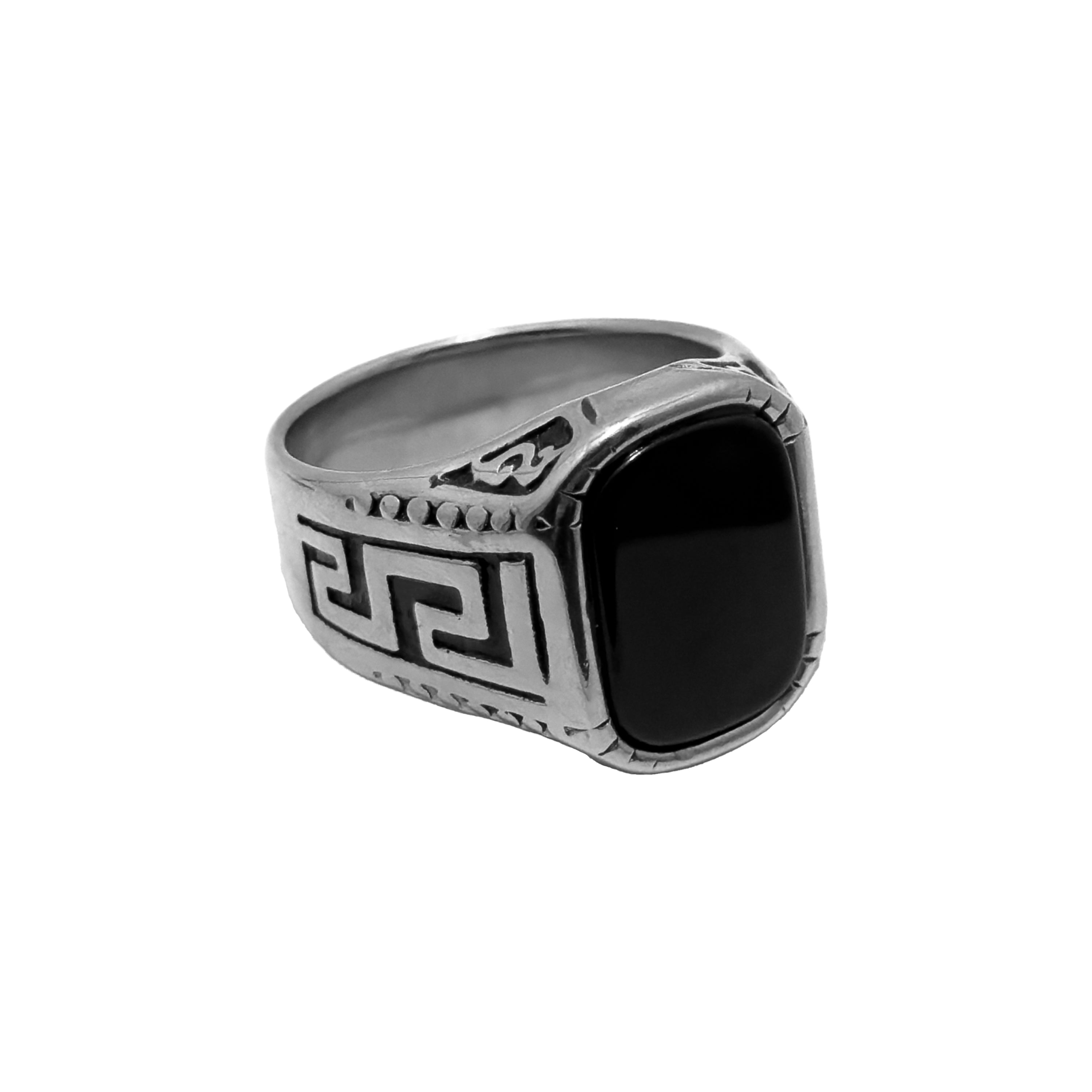 Black Cipher Ring Silver