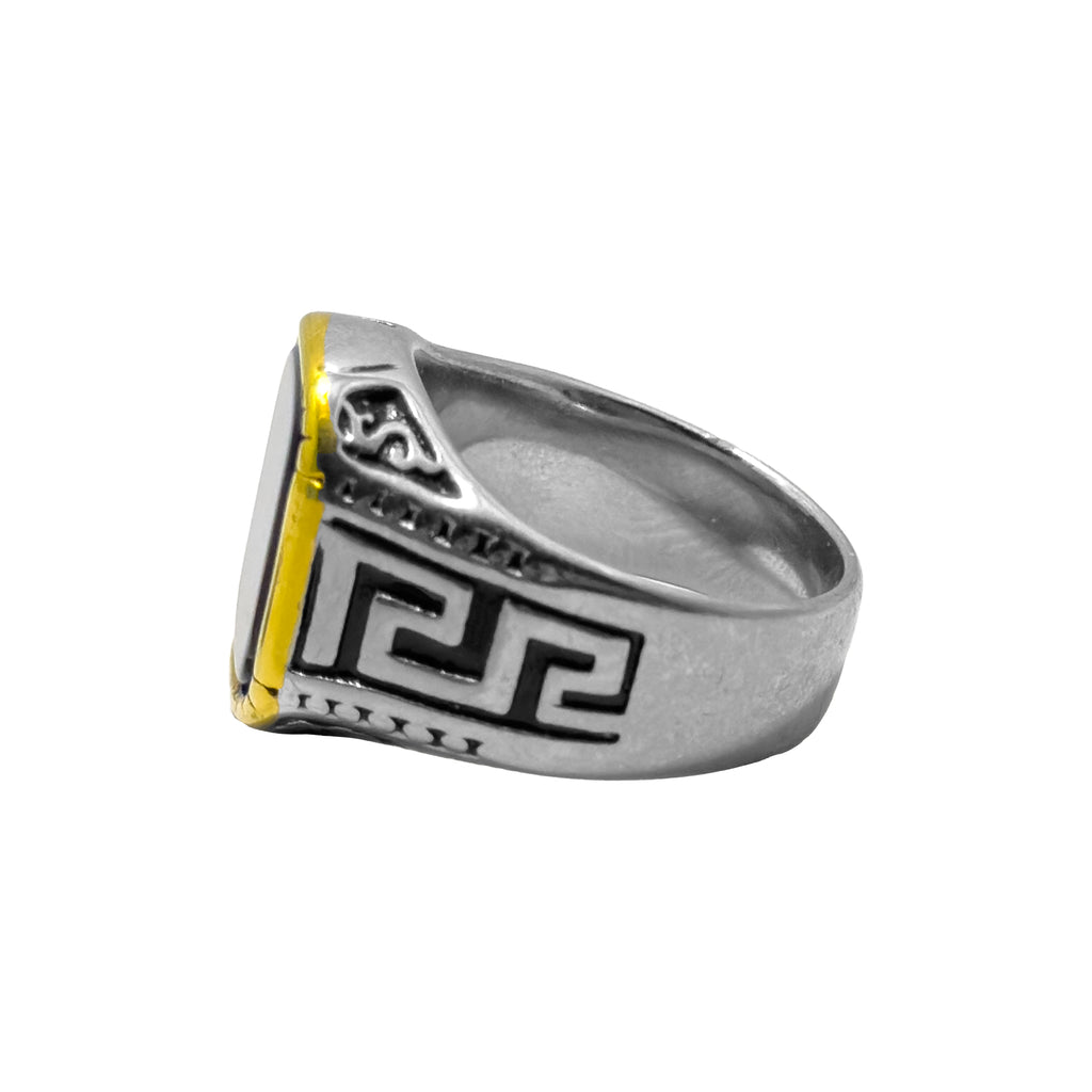 Black Cipher Ring Gold & Silver