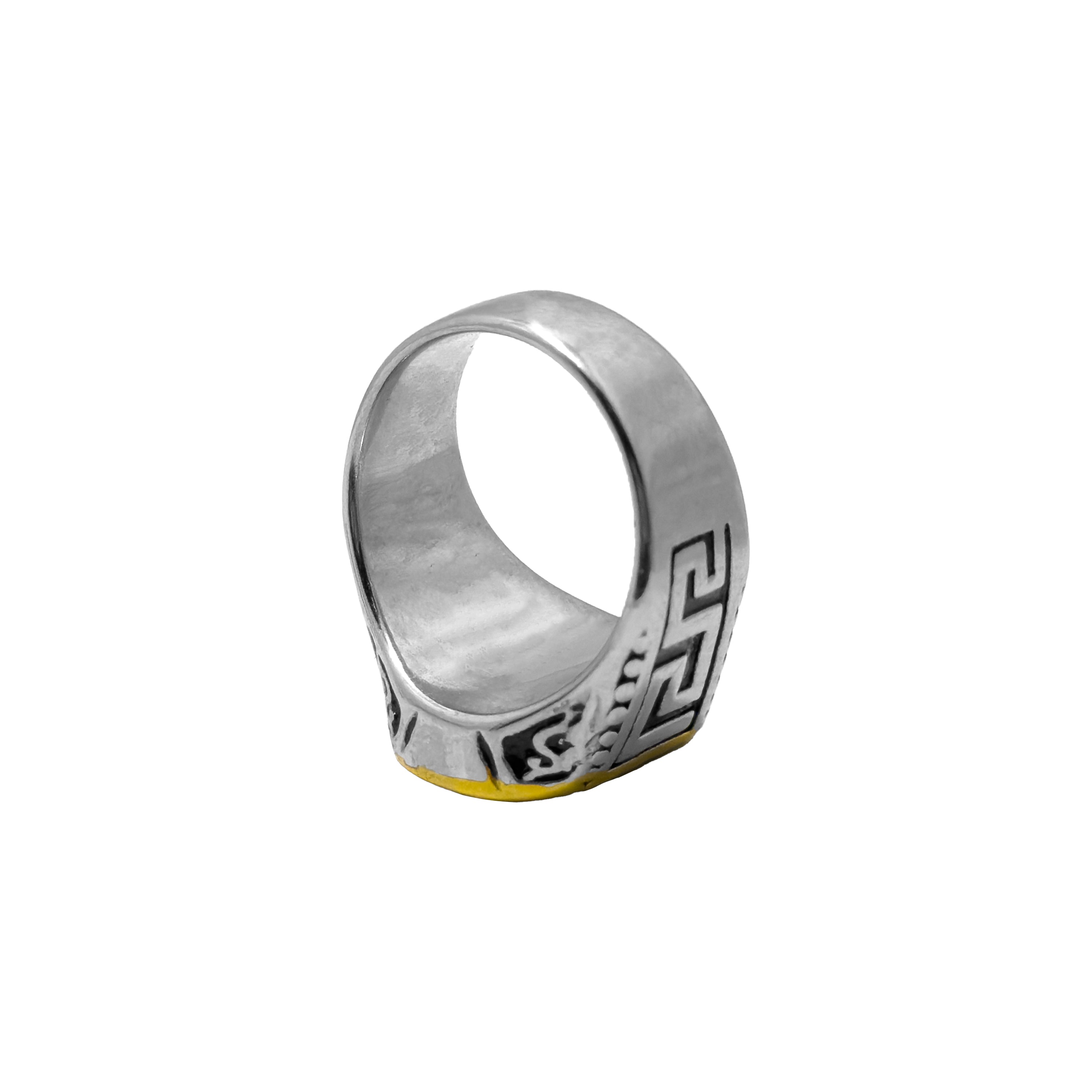 Black Cipher Ring Gold & Silver