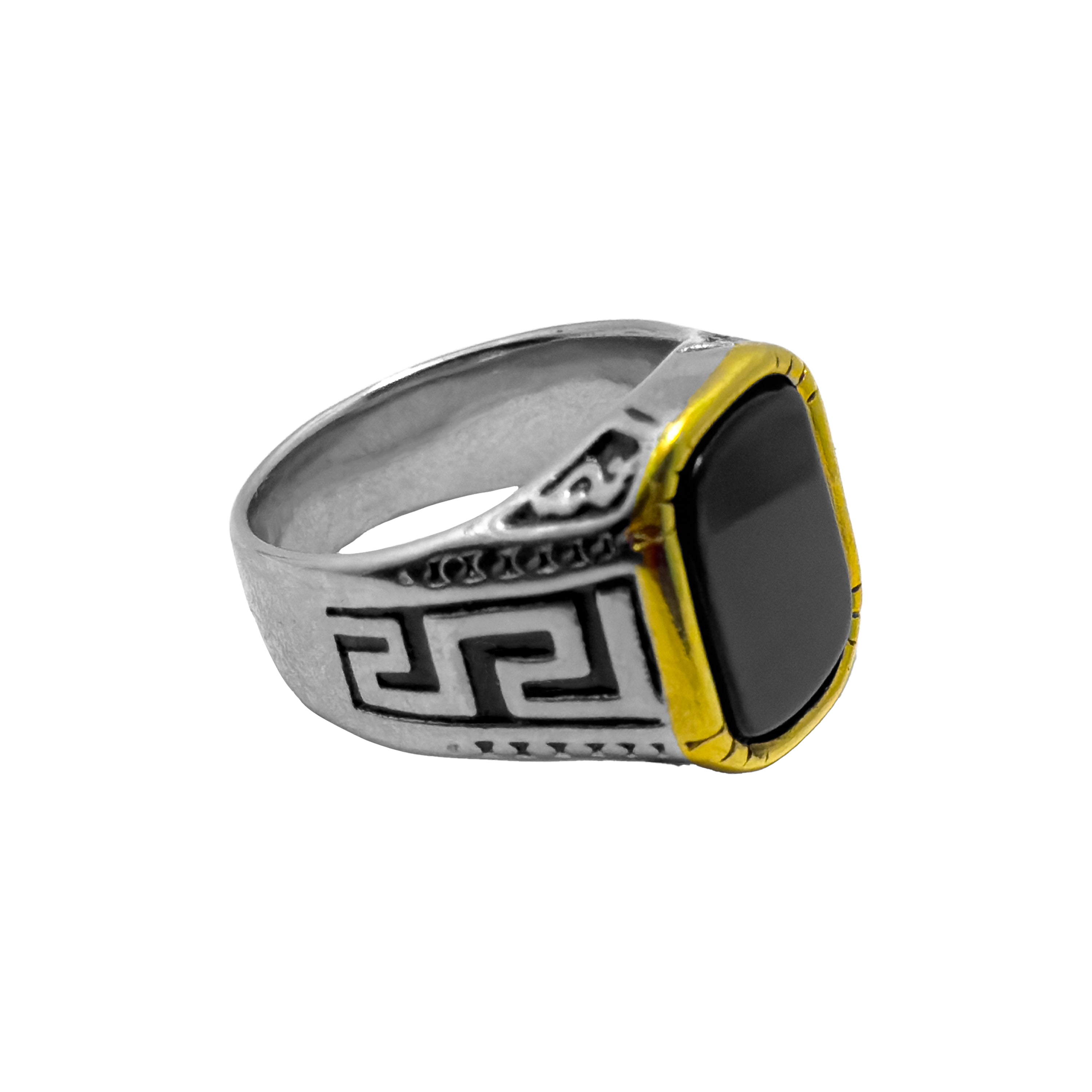 Black Cipher Ring Gold & Silver