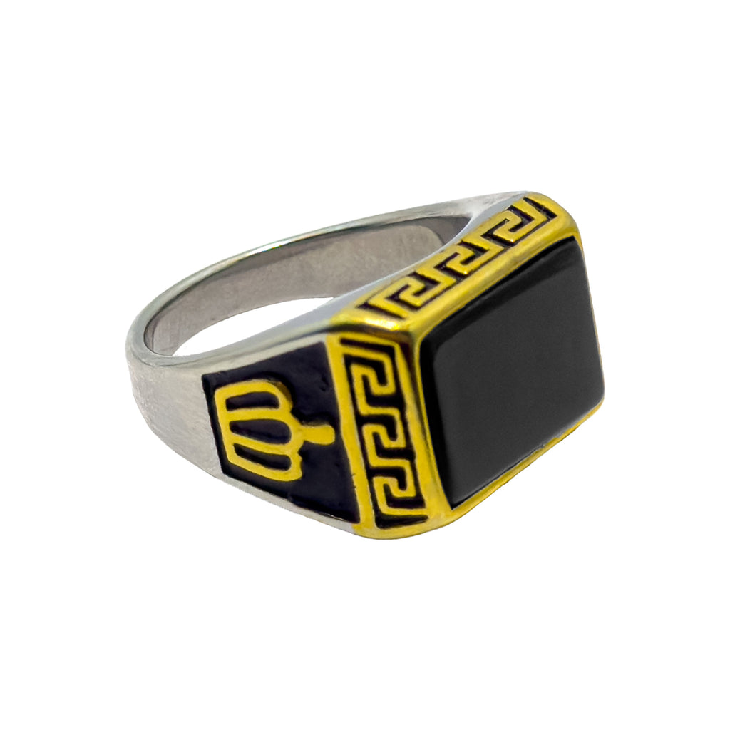 Royal Onyx Gold & Silver Ring