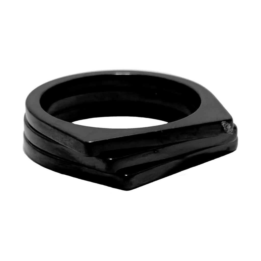 Merged Trio Black Ring