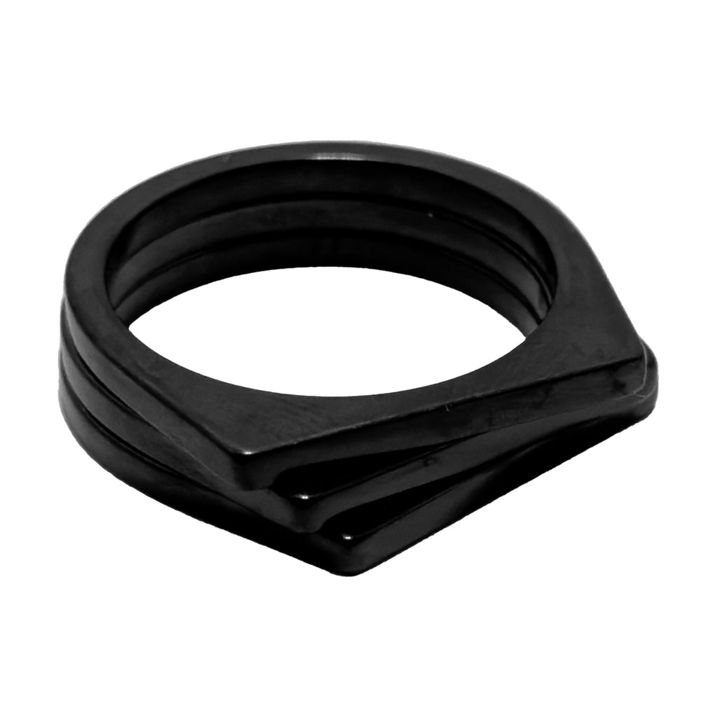 Merged Trio Black Ring