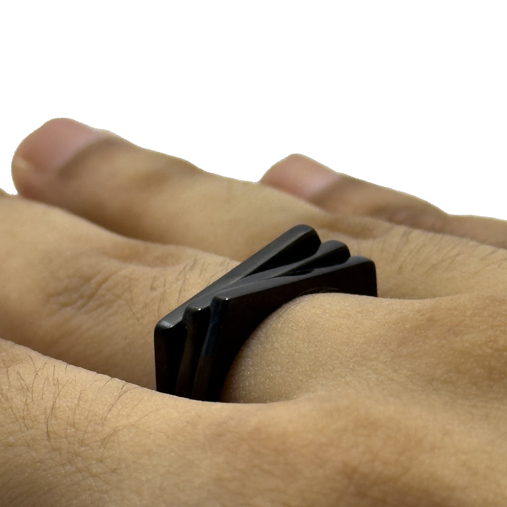 Merged Trio Black Ring